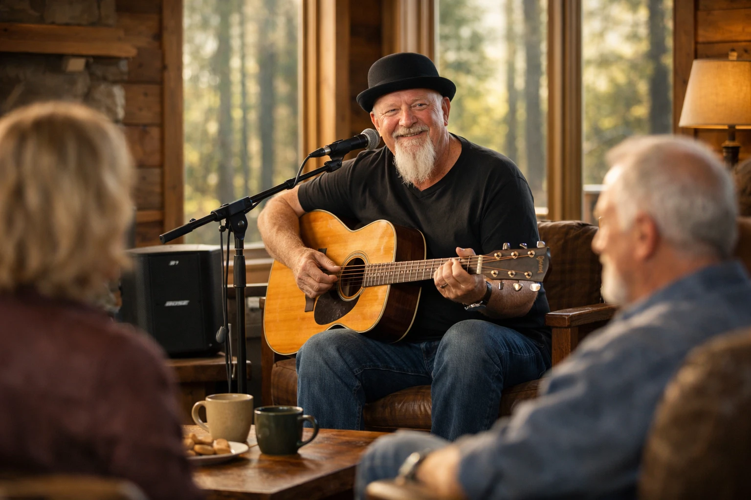 In-cabin live music performed by professional vocalist and guitarist Phillip Rogers